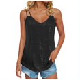thumbnail image 1 of vigerkar Sequin Tops for Women V Neck Dressy Tank Tops Sparkly Party Club Night Disco Concert Outfits Black, S, 1 of 8