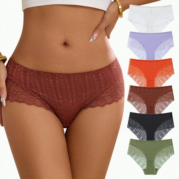 vigerkar Sexy Womens Underwear Lace Shorts - Cheeky Panties Breathable Lightweight Soft Panty (Black, M)