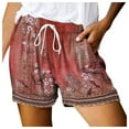thumbnail image 1 of vigerkar Shorts for Women Vintage Graphic Shorts for Ladies Drawstring Elastic Waist Shorts Gym Workout Shorts Summer Casual Red, S, 1 of 4