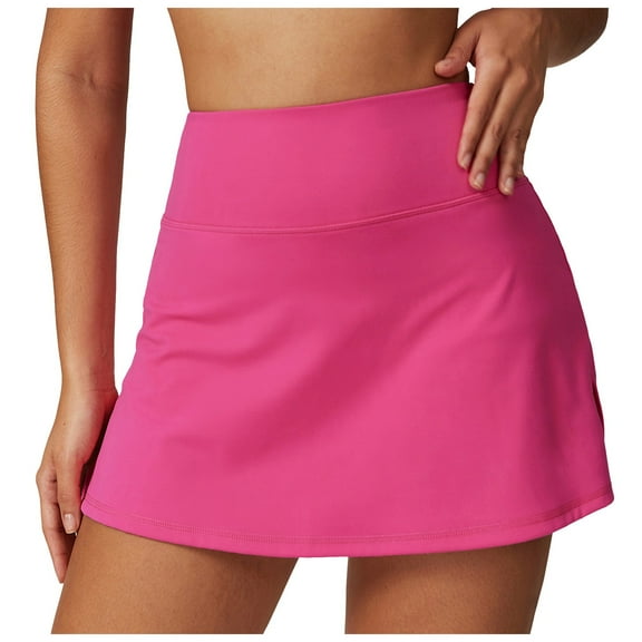 vigerkar Skirts for Women High Waisted A Line Tennis Golf Athletic Casual Skorts with Pockets Hot Pink, M