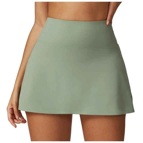 vigerkar Skirts for Women High Waisted A Line Tennis Golf Athletic Casual Skorts with Pockets Light Green, M