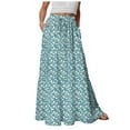 thumbnail image 1 of vigerkar Skirts for Women Summer Casual A Line Drawstring Low Waist Long Flowy Maxi Trendy Vacation Skirt 2025 Sky Blue, XXL, 1 of 5