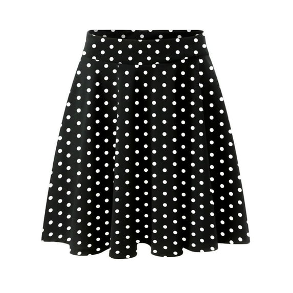 vigerkar Skorts Skirts for Women Casual Mini Skirt Womens Elegant Elastic Waist Polka Dots Short Skirt Tennis Black, XL