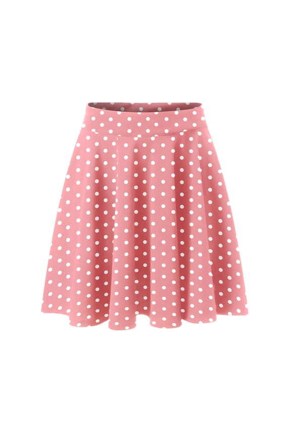 Skorts Skirts for Women Casual Mini Skirt Womens Elegant Elastic Waist Polka Dots Short Skirt Tennis Pink, M