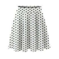 vigerkar Skorts Skirts for Women Casual Mini Skirt Womens Elegant Elastic Waist Polka Dots Short Skirt Tennis White, S