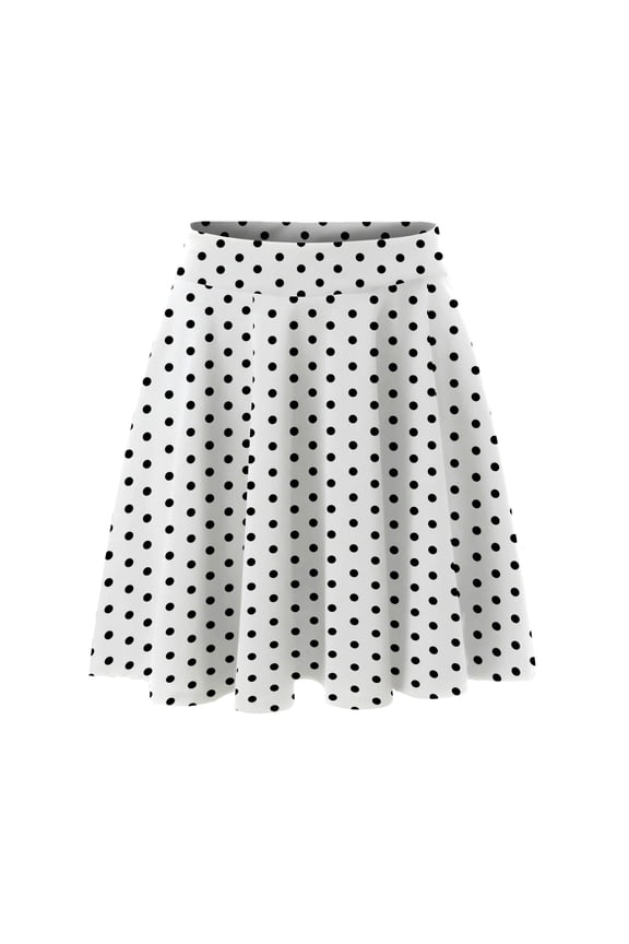 Skorts Skirts for Women Casual Mini Skirt Womens Elegant Elastic Waist Polka Dots Short Skirt Tennis White, S