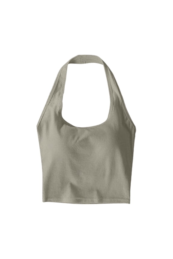 Sports Bras Scoop Neck Padded Halter Yoga Workout Crop Tank Tops for Women (AG, One Size)