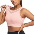 thumbnail image 1 of vigerkar Sports Bras for Women High Support Push Up Workout Bra No Underwire Supportive Breathable Mesh Yoga Bralettes Pink, M, 1 of 3