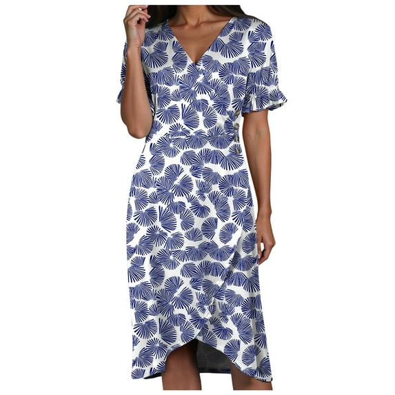 vigerkar Spring Summer Chiffon Midi Dresses for Women 2025 Elegant Classy Wedding Guest Flowy Dress Purple, M