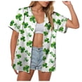thumbnail image 1 of vigerkar St Patricks Day Shirt Women St Paddy T Shirt Lucky Shamrock Graphic Tees Button Down Blouse Tops (White, XXL), 1 of 7