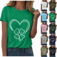 thumbnail image 1 of vigerkar St Patricks Day Short Sleeve Shirt for Women Shamrock St Paddys Day T-Shirt Lucky Clover Tee Top (Navy, 3XL), 1 of 8