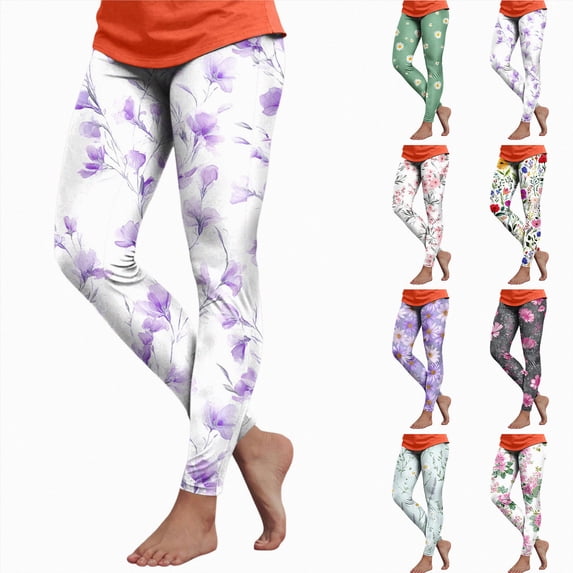 vigerkar Stretch Tummy Control Leggings for Women Lightweight Yoga Pants (Purple, XL)