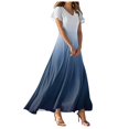 thumbnail image 1 of vigerkar Summer Dress for Women 2025 Elegant Swing Flowy Ruffle V Neck Boho Sun Dresses Trendy Casual Vacation Long Sundresses Navy, L, 1 of 7