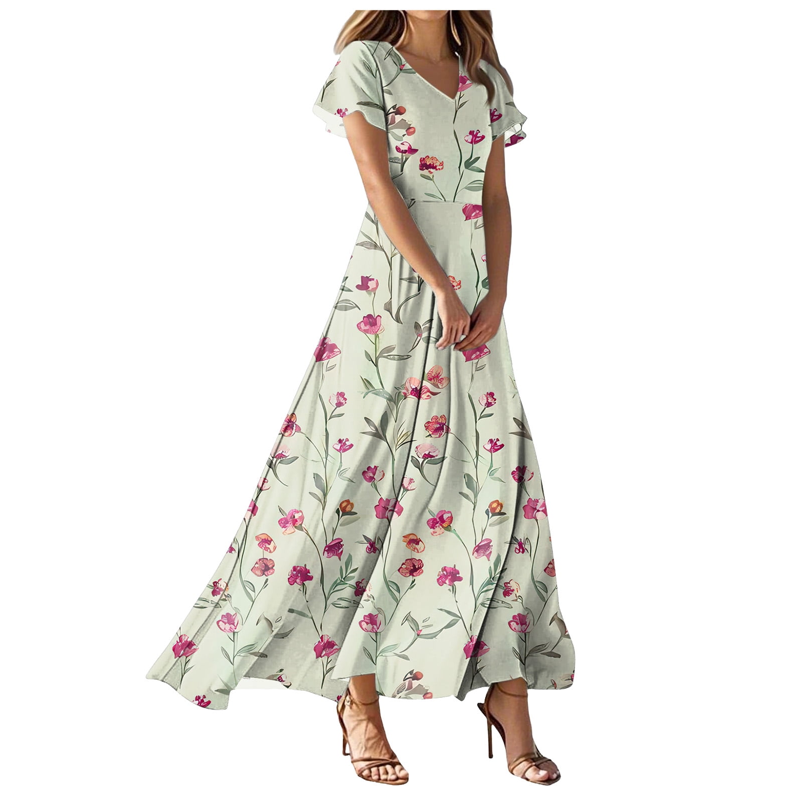 SHORT WRAP DRESS WITH RUFFLE SLEEVE DRAGON MOTHER