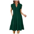 thumbnail image 1 of vigerkar Summer Dresses for Women Casual Spring Midi Dress Dark Green, L, 1 of 5