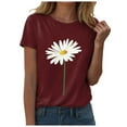 thumbnail image 1 of vigerkar Summer T Shirts for Women Cute Daisy Graphic Short Sleeve Top Vintage Printed Basic Crewneck Casual Tee , XL, 1 of 6