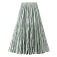 thumbnail image 1 of vigerkar Summer Womens Casual Long Maxi Skirt,Women Dress A-line Skirt Style Beach Vacation Skirt Pleated Skirts Green, One Size, 1 of 6
