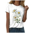 thumbnail image 1 of vigerkar Sunflower Graphic Summer T Shirt Plus Size Loose Blouse Tops Girl Short Sleeve Cute Casual Tees White, XXL, 1 of 6