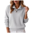 thumbnail image 1 of vigerkar Sweaters Women Polo Collared Knit Long Sleeve Pullover | Soft Lightweight Cozy Feel, Winter Dressy (Grey, XL), 1 of 7