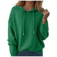 thumbnail image 1 of vigerkar Sweaters for Women Solid Color Hooded Sweater Lightweight Pullover Fall Winter Tops (Green, M), 1 of 6