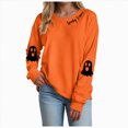 thumbnail image 1 of vigerkar Sweatshirt Women Print Casual Long Sleeve Crewneck, Oversized Sweatshirt Pullover, Vintage Graphic Tees Streetwear 2026 (Orange, XL), 1 of 5