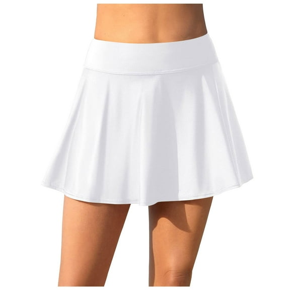 vigerkar Swim Skirt for Womens Tummy Control Swimsuit Skirt High Waisted 2025 Bathing Suit Bottom White, M