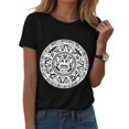 thumbnail image 1 of vigerkar T-Shirts for Women Vintage Print Graphic Tee Beach Graphic Tees Tops (Black, 3XL), 1 of 5