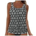 thumbnail image 1 of vigerkar Tankini Tops for Women Plus Size Sporty Athletic Swimwear Top Modest Tummy Control Bathing Suit Top No Bottom Grey, L, 1 of 7