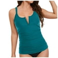 thumbnail image 1 of vigerkar Tankini Tops for Women Swimwear Top Only Tummy Control Bathing Suit Top No Bottom Dark Green, L, 1 of 9