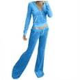 thumbnail image 1 of vigerkar Tracksuit Womens Two Piece Lounge Set Long Sleeve Zip up Hooded Jacket Wide Leg Pants Y2k Sweatsuit Set (Sky Blue, XXL), 1 of 6