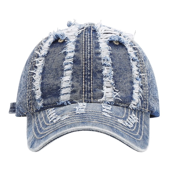 vigerkar Trendy Washed Distressed Baseball Vintage Cotton Canvas Unstructured Dad Hat Headwear Men Women (Dark Blue, One Size)