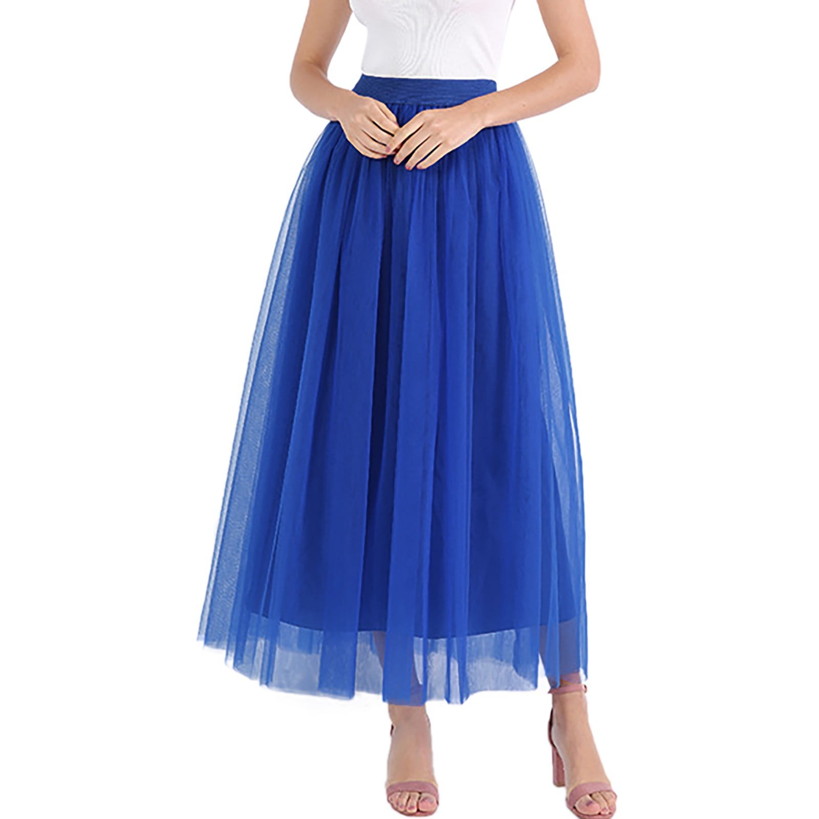vigerkar Tulle Skirts for Women High Waisted A Line Tiered Layered