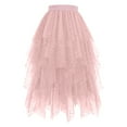 thumbnail image 1 of vigerkar Tulle Skirts for Women Mesh Tiered Layered Tutu Skirt, High Low Elastic Waist Party Midi Tulle Skirt 2025 Pink, XXL, 1 of 3