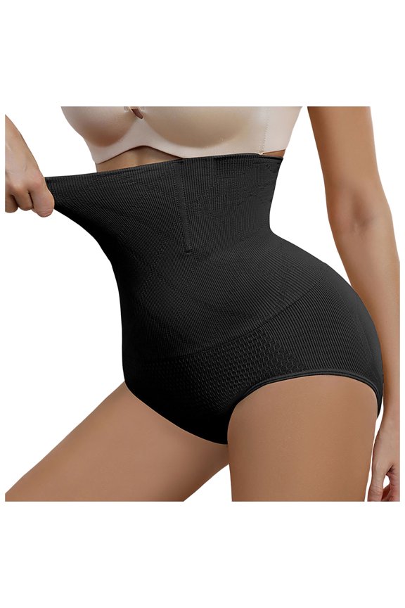 Tummy Control Shapewear Panties Women High Waist Cincher Shaping Underwear Body Shaper Panty Girdle (Black, XXL)