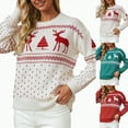 thumbnail image 1 of vigerkar Ugly Christmas Sweater for Women funny Xmas Sweatshirt Reindeer Snowflake Snowman Sweaters Funny Holiday Sweaters (Red, XL), 1 of 6