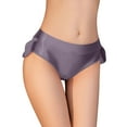 thumbnail image 1 of vigerkar Underwear Women Sexy Panties Smoothing Skirt Trim Solid Color Ruffled Bikini Low Waist Breathable Panty Grey, One Size, 1 of 4