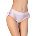 thumbnail image 1 of vigerkar Underwear Women Sexy Panties Smoothing Skirt Trim Solid Color Ruffled Bikini Low Waist Breathable Panty White, One Size, 1 of 4