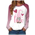 thumbnail image 1 of vigerkar Valentine Shirts for Women Love Heart Crewneck Sweatshirt Cute Gnome Sweater Tops Pullover Outfits (Hot Pink, XL), 1 of 9