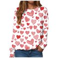 thumbnail image 1 of vigerkar Valentine Sweatshirt Women Oversized Hearts Long Sleeve Shirt Heart Sweatshirts Gift for Her (Light Pink, M), 1 of 9