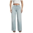 thumbnail image 1 of vigerkar Wide Leg Jeans for Women Mid Waisted Straight Leg Denim Pants Loose Jeans Trouser with Pockets Y2k Streetwear Pant Light Blue, 4XL, 1 of 9