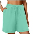 thumbnail image 1 of vigerkar Wide Leg Linen Shorts for Women Elastic Drawstring High Waisted Bermuda Shorts Casual Loose Summer Soft Lounge Short Mint Green, XXL, 1 of 6