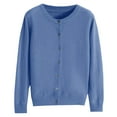 thumbnail image 1 of vigerkar Womans Classic Sweaters Cardigan Button Down Open Cardigans Sweater Lightweight Long Sleeve Crewneck Fall Winter Tops (Blue, 3XL), 1 of 2
