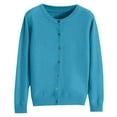 thumbnail image 1 of vigerkar Womans Classic Sweaters Cardigan Button Down Open Cardigans Sweater Lightweight Long Sleeve Crewneck Fall Winter Tops (Light Blue, S), 1 of 2