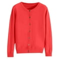thumbnail image 1 of vigerkar Womans Classic Sweaters Cardigan Button Down Open Cardigans Sweater Lightweight Long Sleeve Crewneck Fall Winter Tops (Red, XXL), 1 of 2