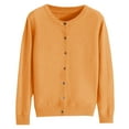 thumbnail image 1 of vigerkar Womans Classic Sweaters Cardigan Button Down Open Cardigans Sweater Lightweight Long Sleeve Crewneck Fall Winter Tops (Yellow, 3XL), 1 of 2