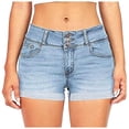 thumbnail image 1 of vigerkar Women Casual Summer Mid Waist Stretchy Denim Jean Shorts Junior Short Jeans (BU2, 3XL), 1 of 9