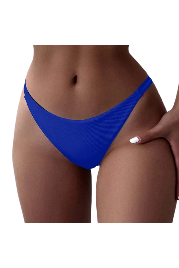 Women Cheeky Bikini Bottoms Wave Swimsuit Swim Briefs Bathing Basic Suit Bottom Blue, S