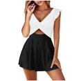 thumbnail image 1 of vigerkar Women Cutout One Piece Skirt Swimsuit V Neck Wrap Tie Back Swimdress Tummy Control Bathing Suits White, M, 1 of 7