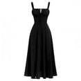 thumbnail image 1 of vigerkar Women Floral Corset Dress Summer Dress 2026 Boho Flowy Slit Lace Up Midi Dresses Going Out A Line Casual Sundress (Black, XL), 1 of 6