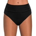 thumbnail image 1 of vigerkar Women Retro High Waisted Bikini Bottoms Tummy Control Swimsuit Bottoms Black, S, 1 of 6